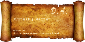 Dvorszky Aszter névjegykártya
